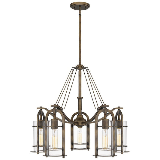 Toscana 5 Light Chandelier, Statuary Bronze/Clear