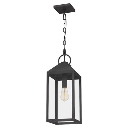 Thorpe 1 Light Mini Pendant, Mottled Black/Clear Tempered