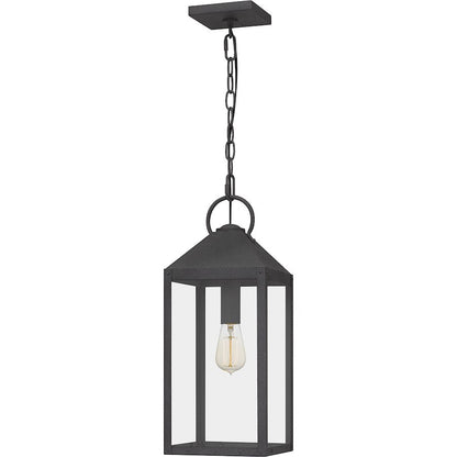 Thorpe 1 Light Outdoor Hanging Lantern, Mottled Black