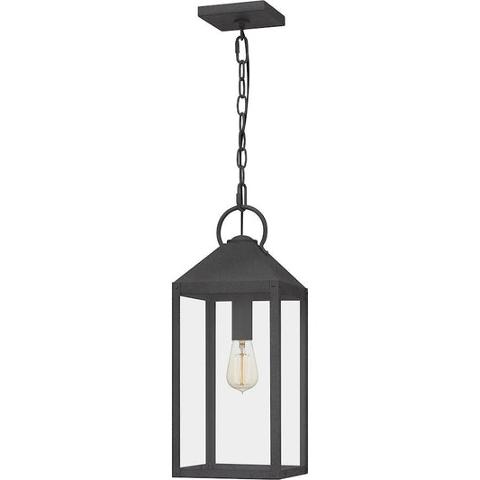 Thorpe 1 Light Outdoor Hanging Lantern, Mottled Black