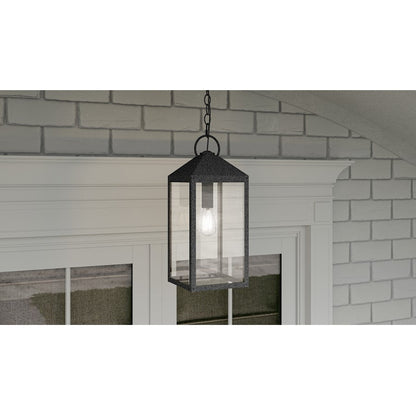 Thorpe 1 Light Outdoor Hanging Lantern, Mottled Black