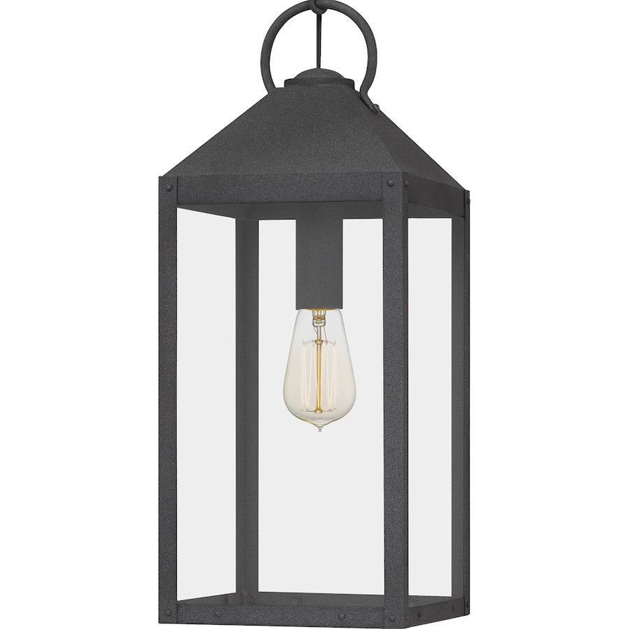 Thorpe 1 Light Outdoor Hanging Lantern, Mottled Black