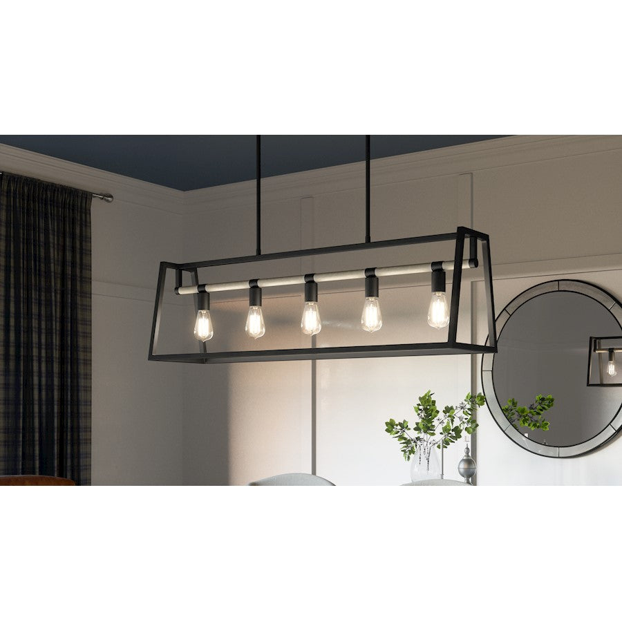 Quoizel Tippet 5 Light Chandelier Light, Matte Black - TPT142MBK