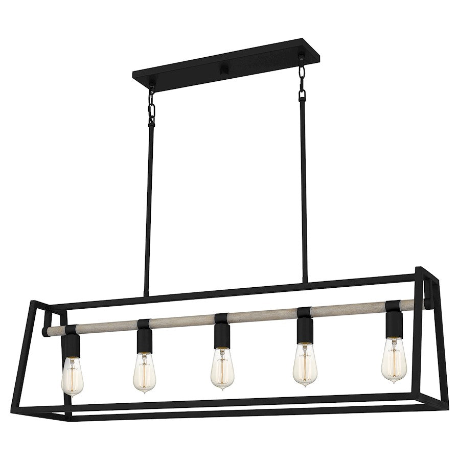 Tippet 5 Light Chandelier Light, Matte Black