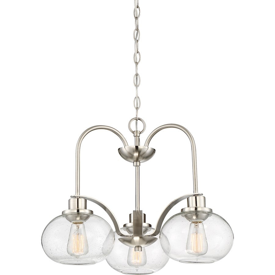 Trilogy Dinette Chandelier, 3 Light, Brushed Nickel