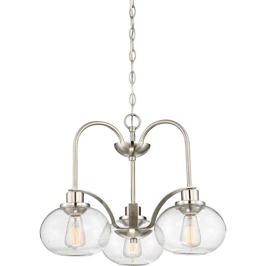 Trilogy Dinette Chandelier, 3 Light, Brushed Nickel