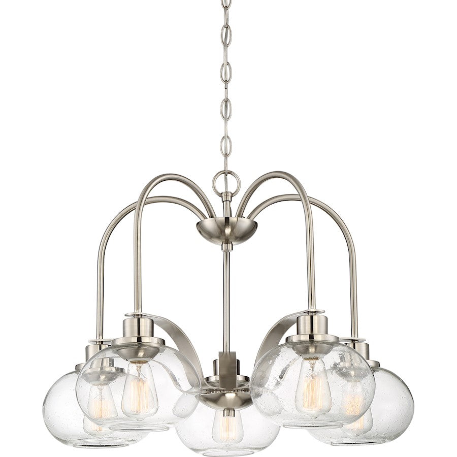 Trilogy Dinette Chandelier, 5 Light, Brushed Nickel