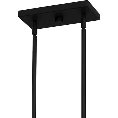 Tuthill 6 Light Island Light, Matte Black/Clear Water Glass