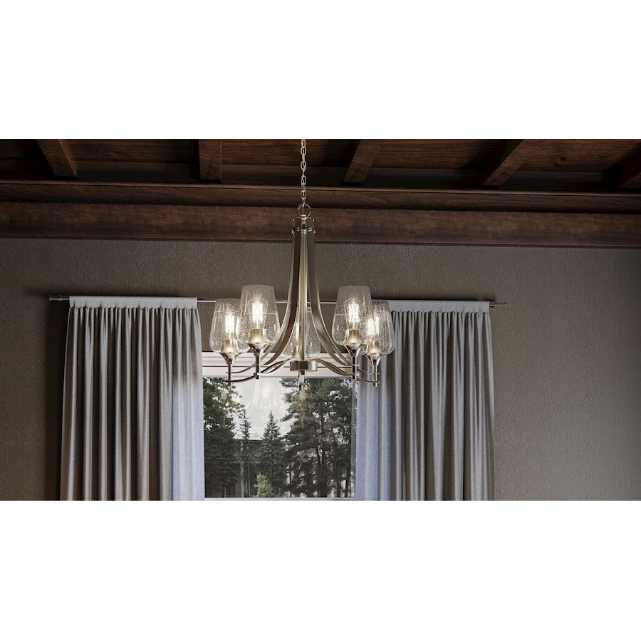 5 Light Towne Chandelier, Brushed Nickel