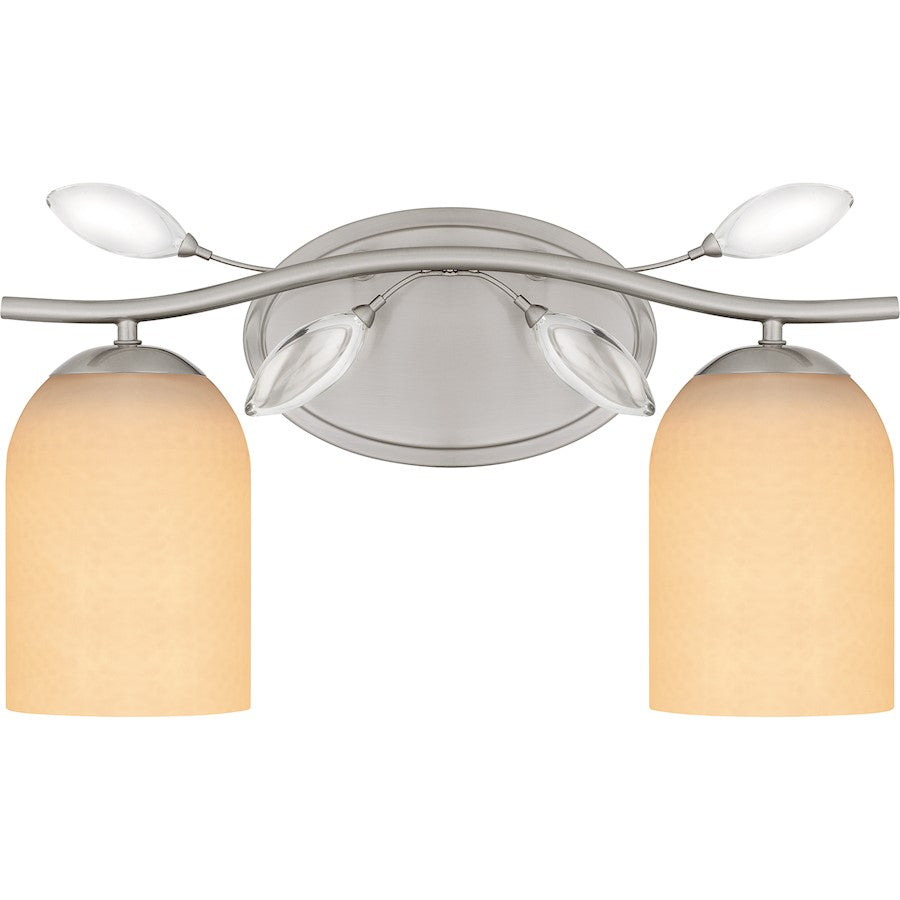 Quoizel Ulysses 2 Light Bath Light, Brushed Nickel/Opal Etched - ULY8616BN