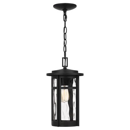 Uma 1 Light Mini Pendant, Matte Black/Clear Water