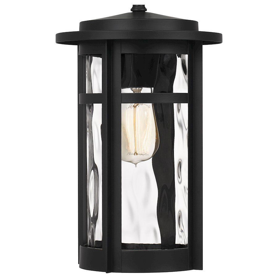 Uma 1 Light Mini Pendant, Matte Black/Clear Water