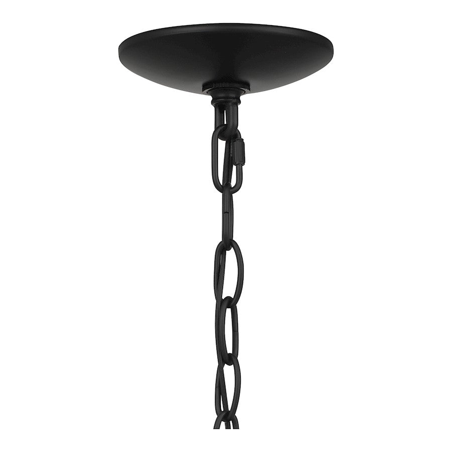 Uma 1 Light Mini Pendant, Matte Black/Clear Water