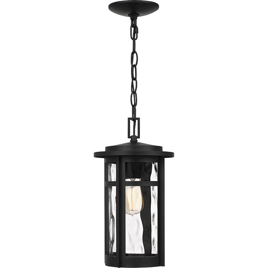 Uma 1 Light Outdoor Hanging Lantern, Matte Black