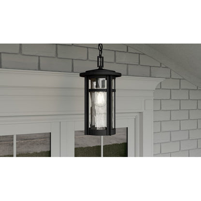 Uma 1 Light Outdoor Hanging Lantern, Matte Black