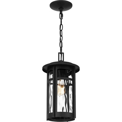 Uma 1 Light Outdoor Hanging Lantern, Matte Black