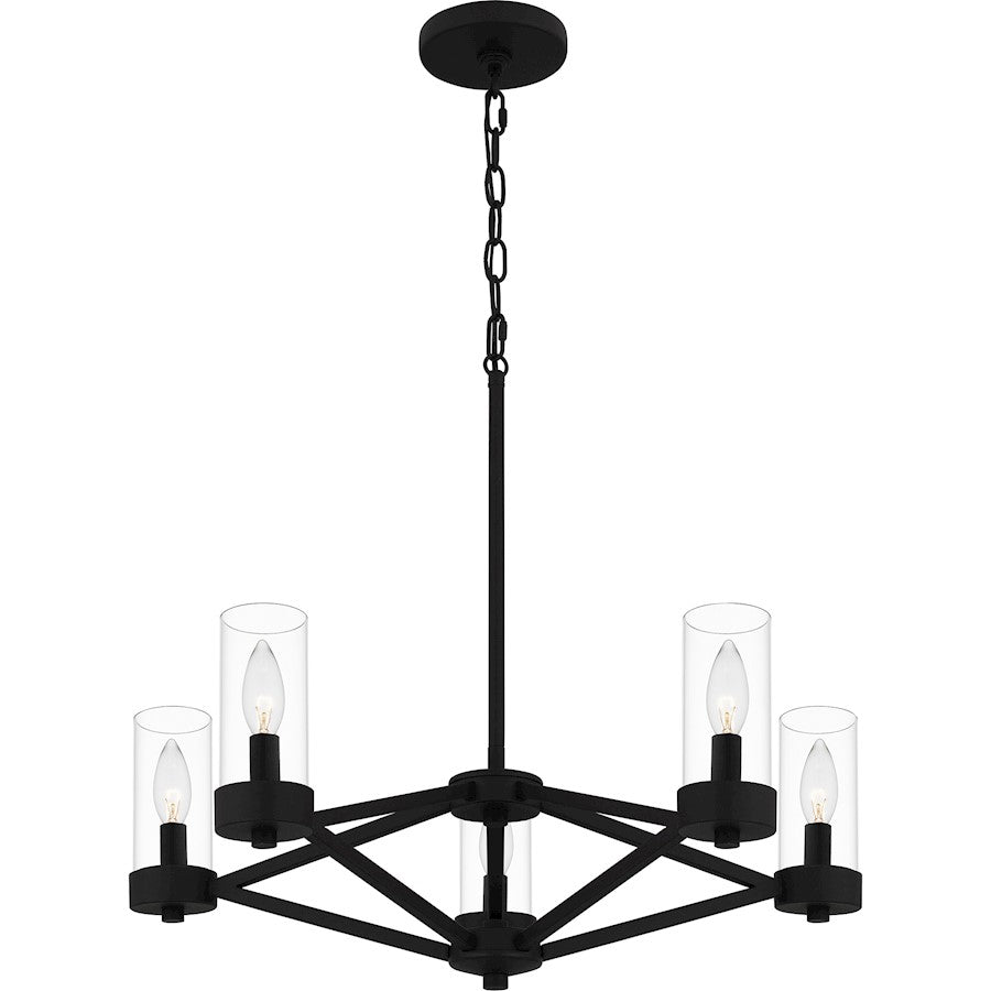 Villa 5 Light Chandelier, Earth Black/Clear