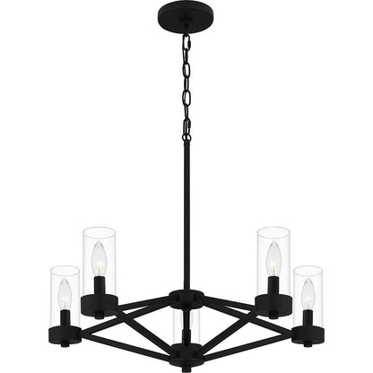 Villa 5 Light Chandelier, Earth Black/Clear