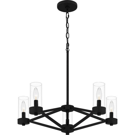 Villa 5 Light Chandelier, Earth Black/Clear