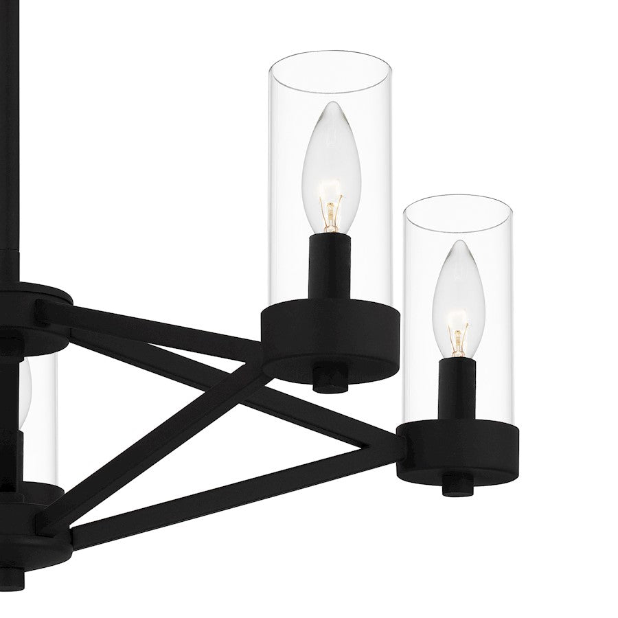 Villa 5 Light Chandelier, Earth Black/Clear