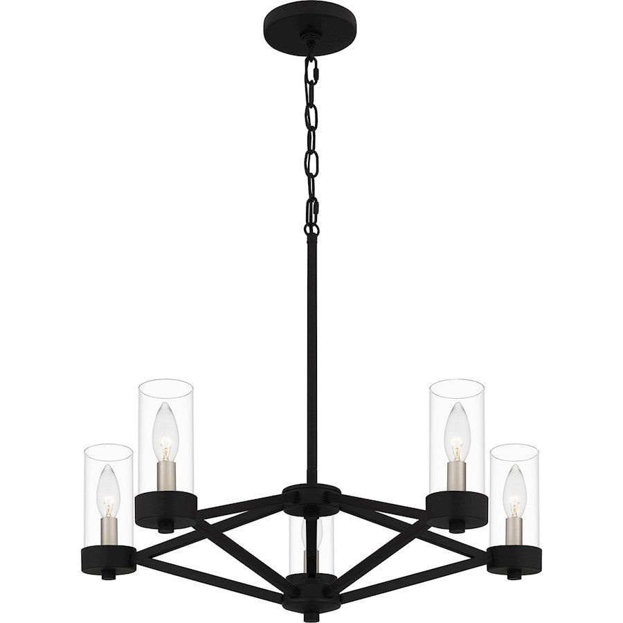 Villa 5 Light Chandelier, Earth Black/Clear