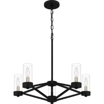 Villa 5 Light Chandelier, Earth Black/Clear