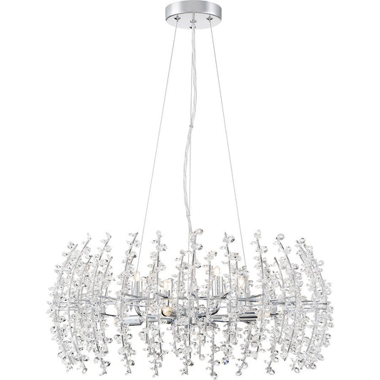 Valla 8 Light Pendant, Polished Chrome