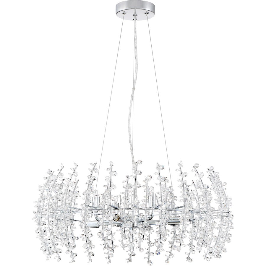 Valla 8 Light Pendant, Polished Chrome