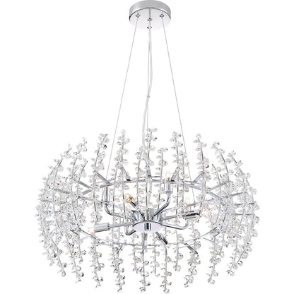 Valla 8 Light Pendant, Polished Chrome