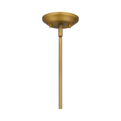 Valens 6 Light Chandelier, Aged Brass/Clear Reeded