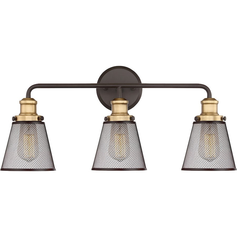 3 Light Vault Bath Light, Western Bronze