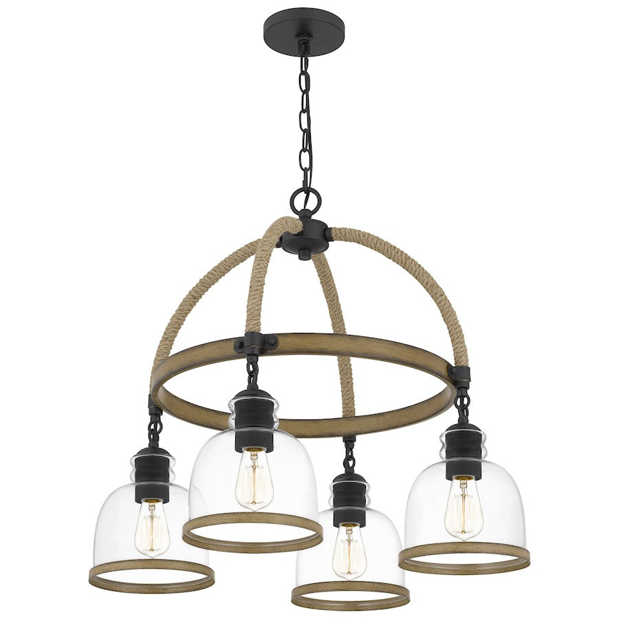 Wagner 4 Light Chandelier, Matte Black