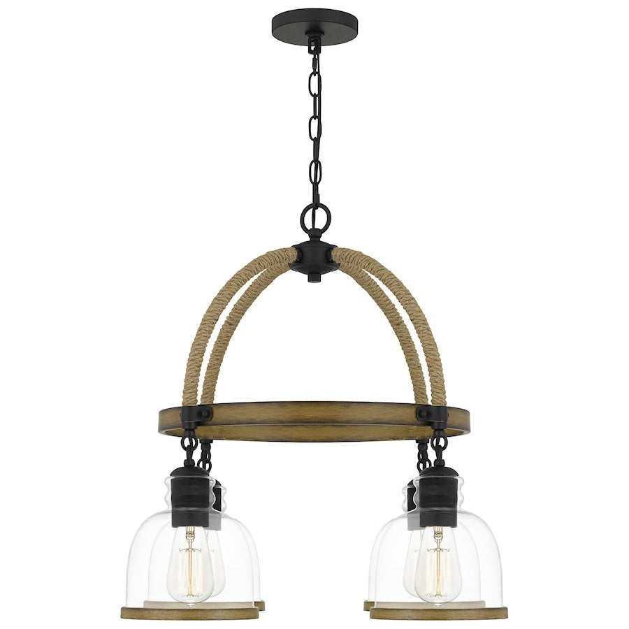 Wagner 4 Light Chandelier, Matte Black