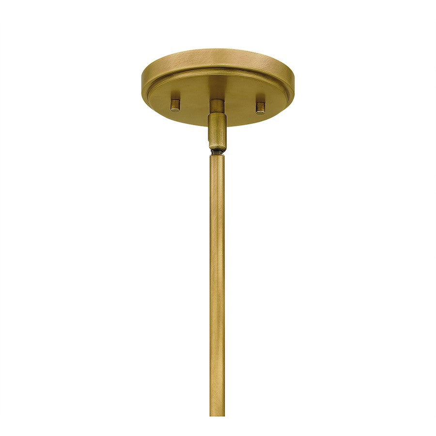 Webster 1 Light Mini Pendant, Weathered Brass/Clear