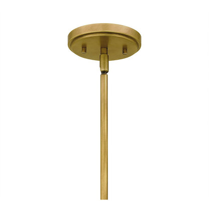 Webster 1 Light Mini Pendant, Weathered Brass/Clear