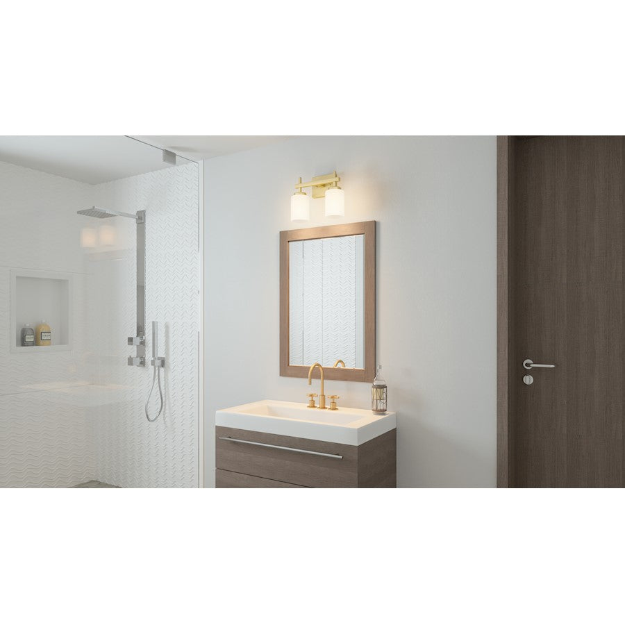 Quoizel Wilburn 2 Light Bath Light, Brushed Nickel/Opal Etched - WLB8613BN