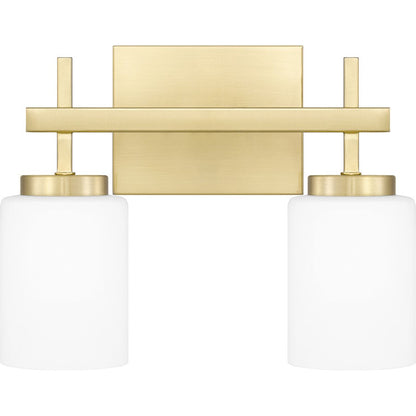 Quoizel Wilburn 2 Light Bath Light, Satin Brass/Opal Etched - WLB8613Y