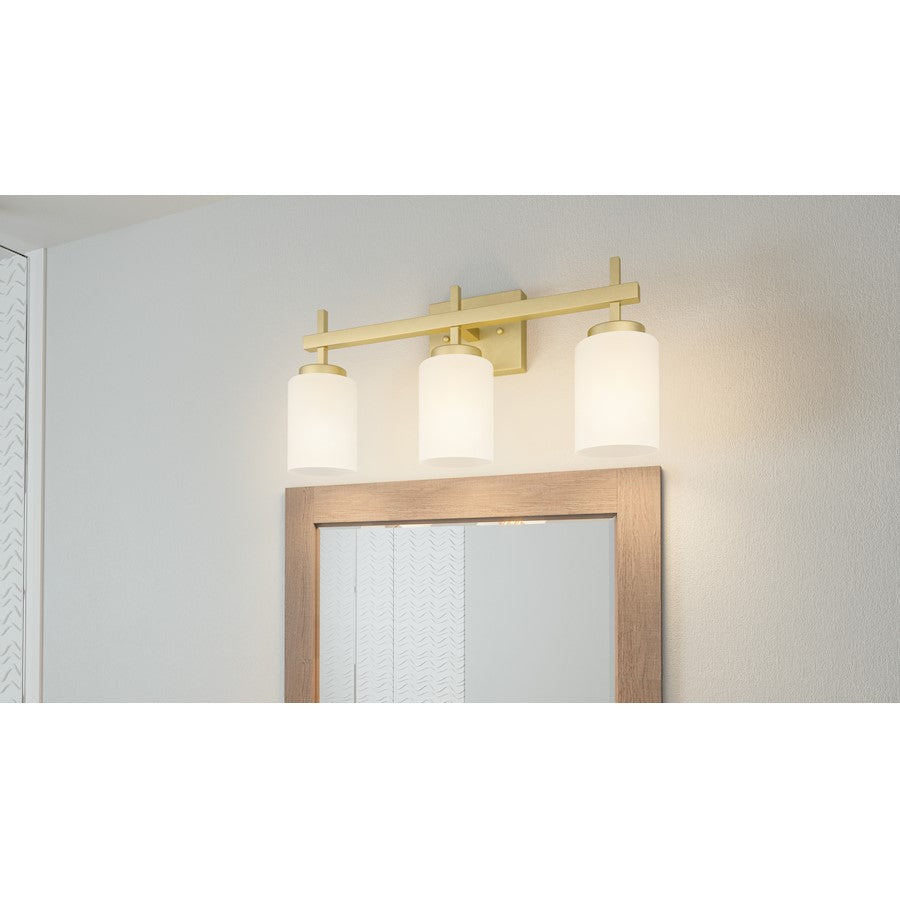 Wilburn 3 Light Bath Light, Opal Etched