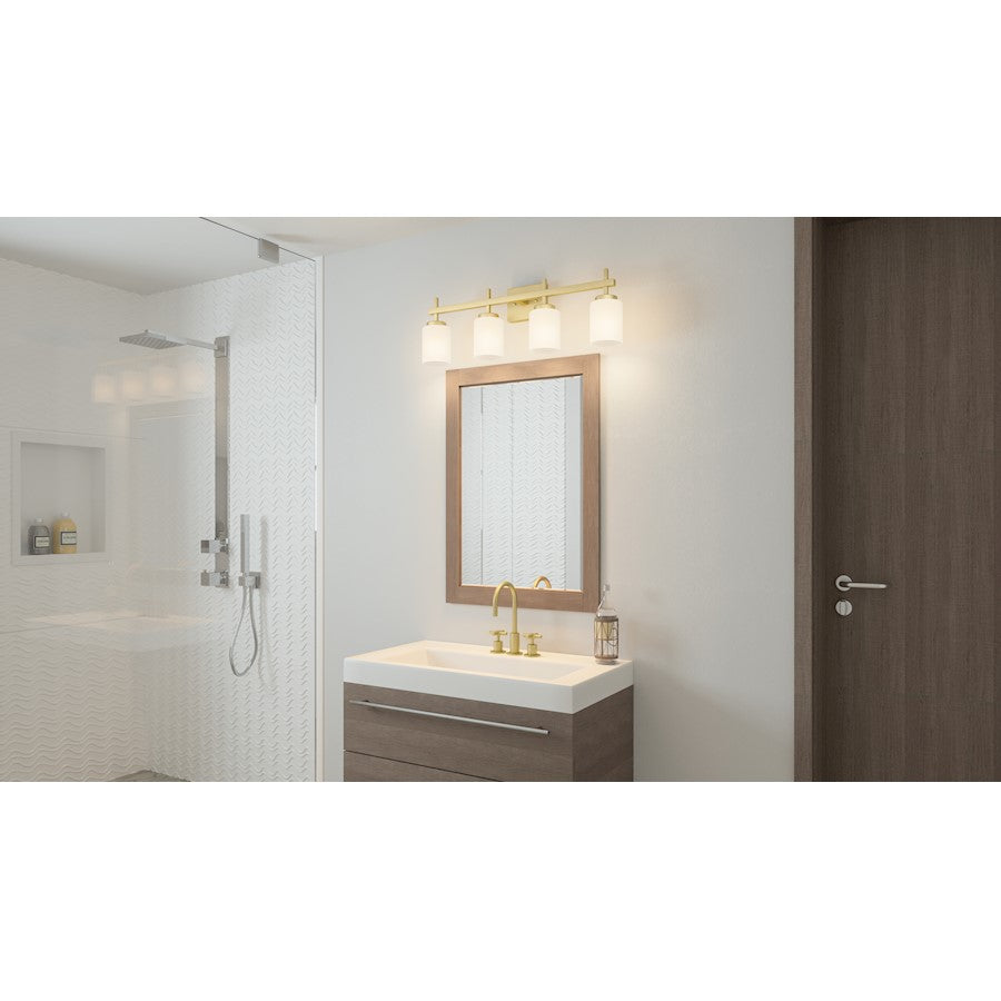 Quoizel Wilburn 4 Light Bath Light, Brushed Nickel/Opal Etched - WLB8631BN