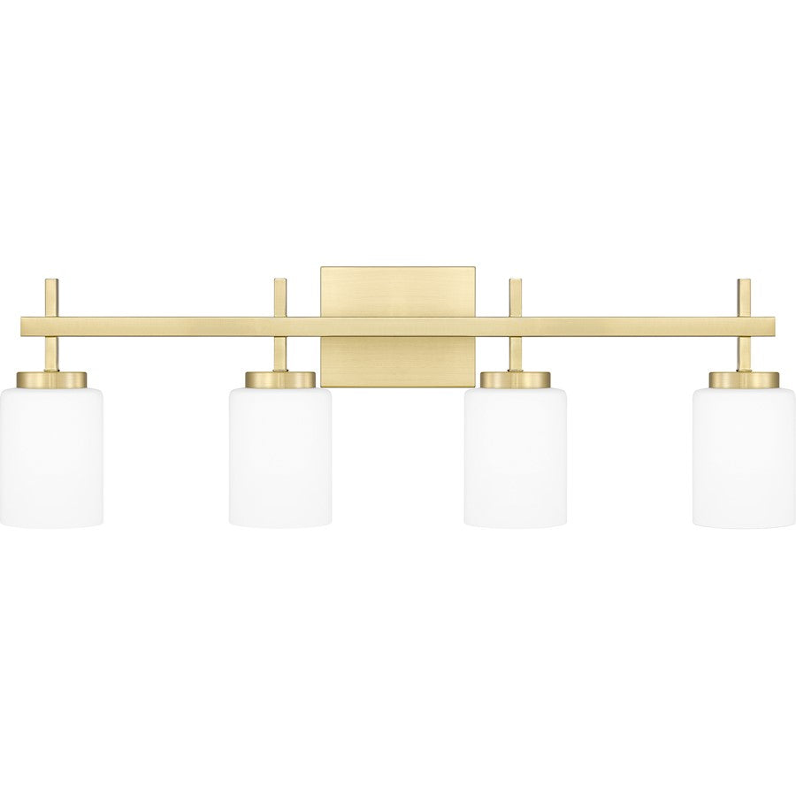 Quoizel Wilburn 4 Light Bath Light, Satin Brass/Opal Etched - WLB8631Y