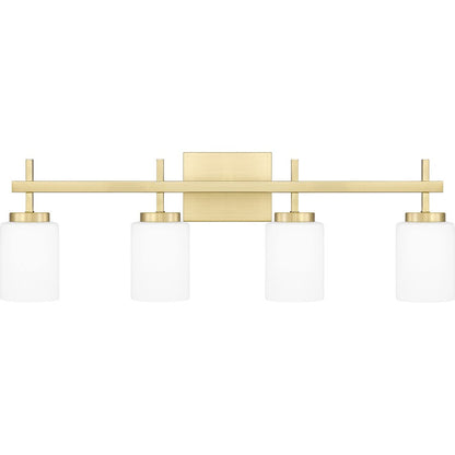 Quoizel Wilburn 4 Light Bath Light, Satin Brass/Opal Etched - WLB8631Y