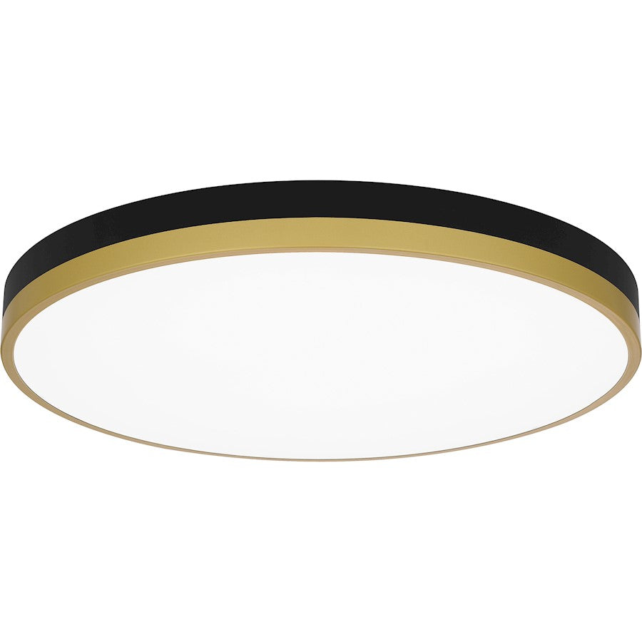 Quoizel Weldin LED 20" Flush Mount, Matte Black Gold/White Acrylic - WLN1620MBKG