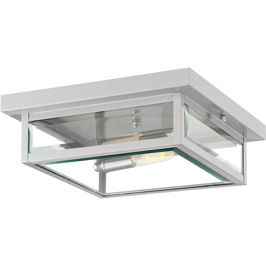 Quoizel Westover 2 Light Flush Mount, Stainless Steel - WVR1312SS