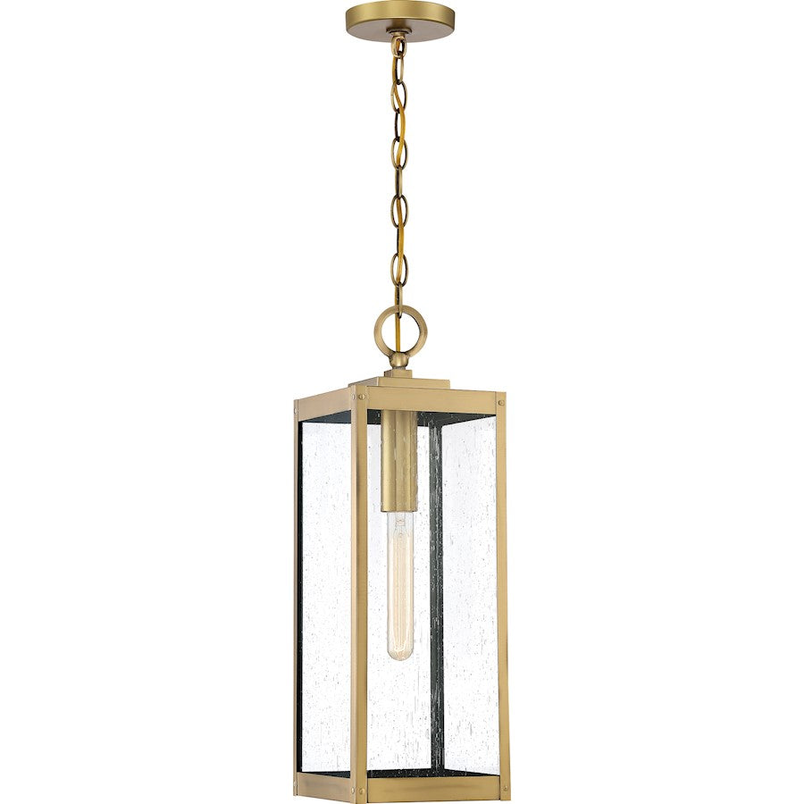 Westover 1 Light Outdoor Hanging Lantern, Antique Brass