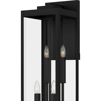 Westover 4 Light Outdoor Lantern, Earth Black/Clear Beveled