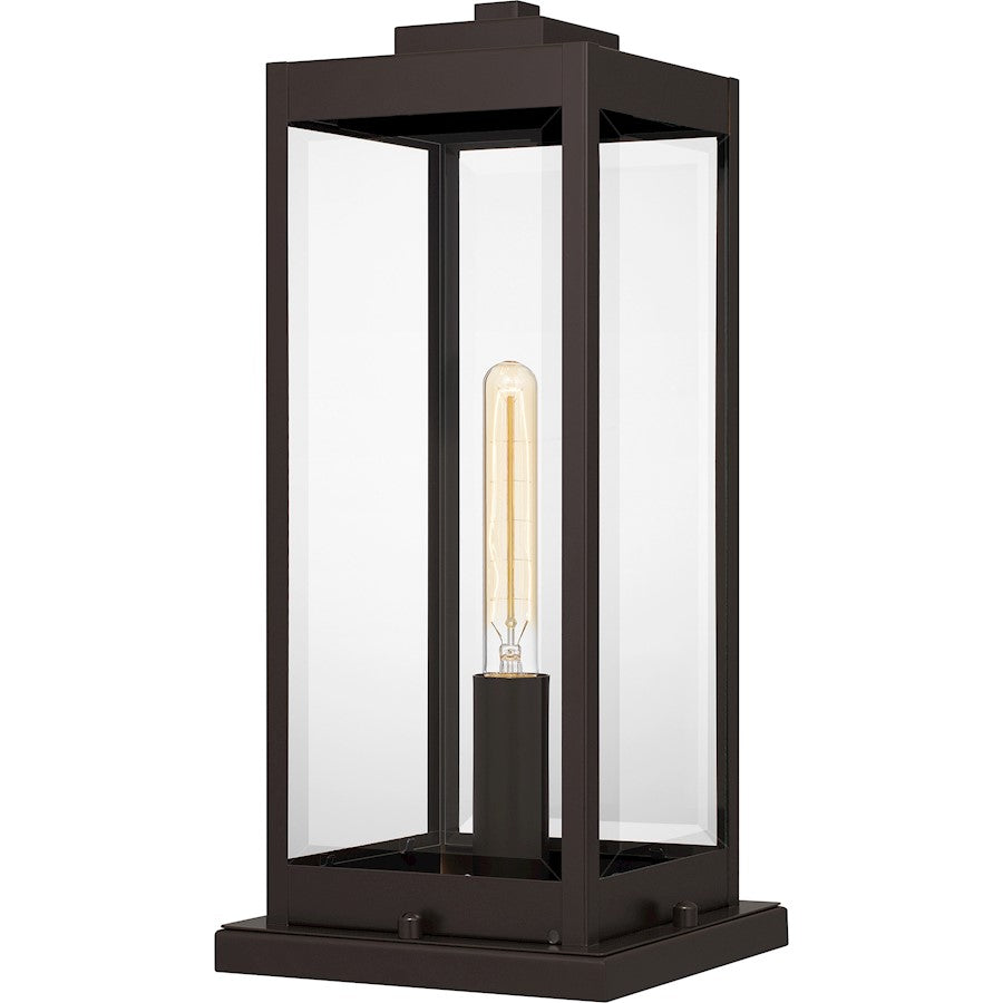 Quoizel Westover 1 Light Outdoor Lantern, Bronze/Clear Beveled - WVR9107WT