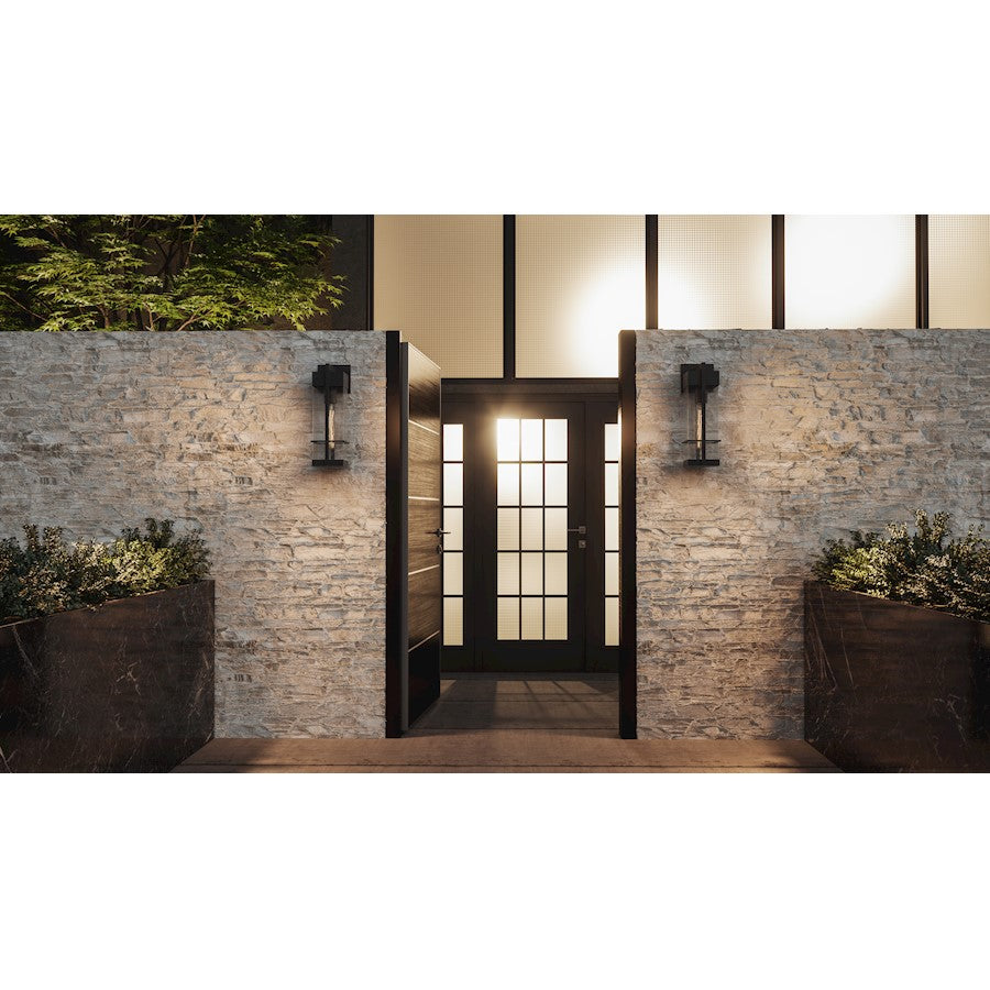 Wynn 1 Light Outdoor Wall Lantern, Earth Black