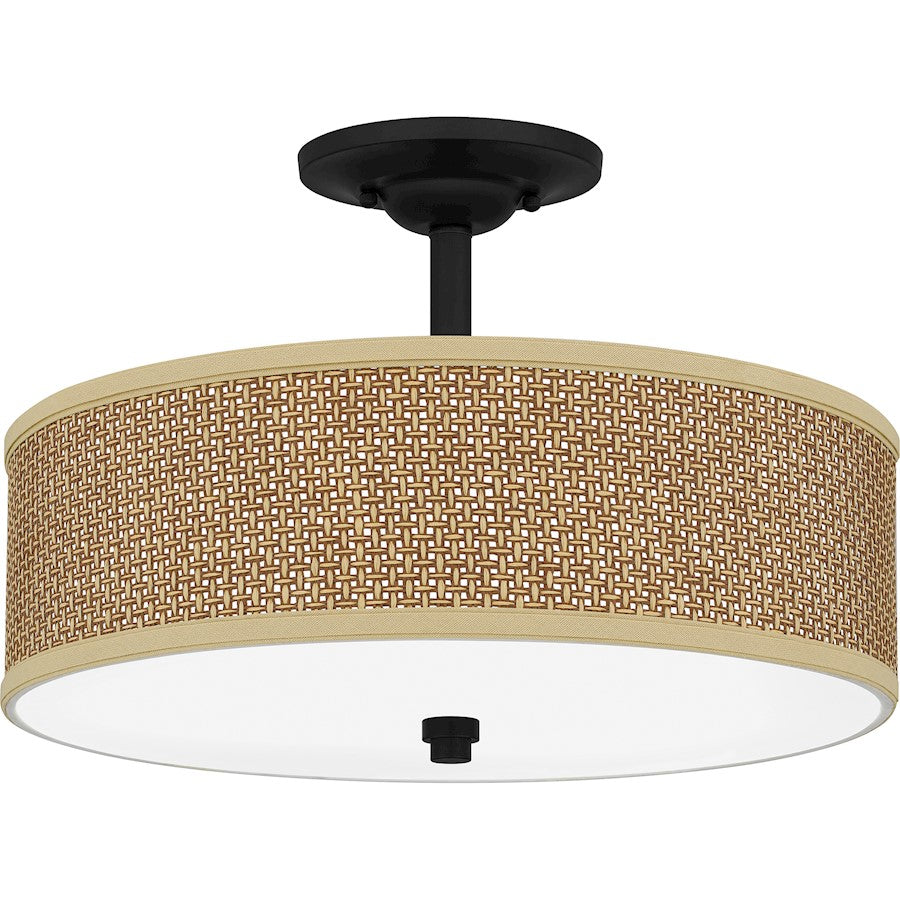 3 Light Zen Semi-Flush Mount, Mystic Black